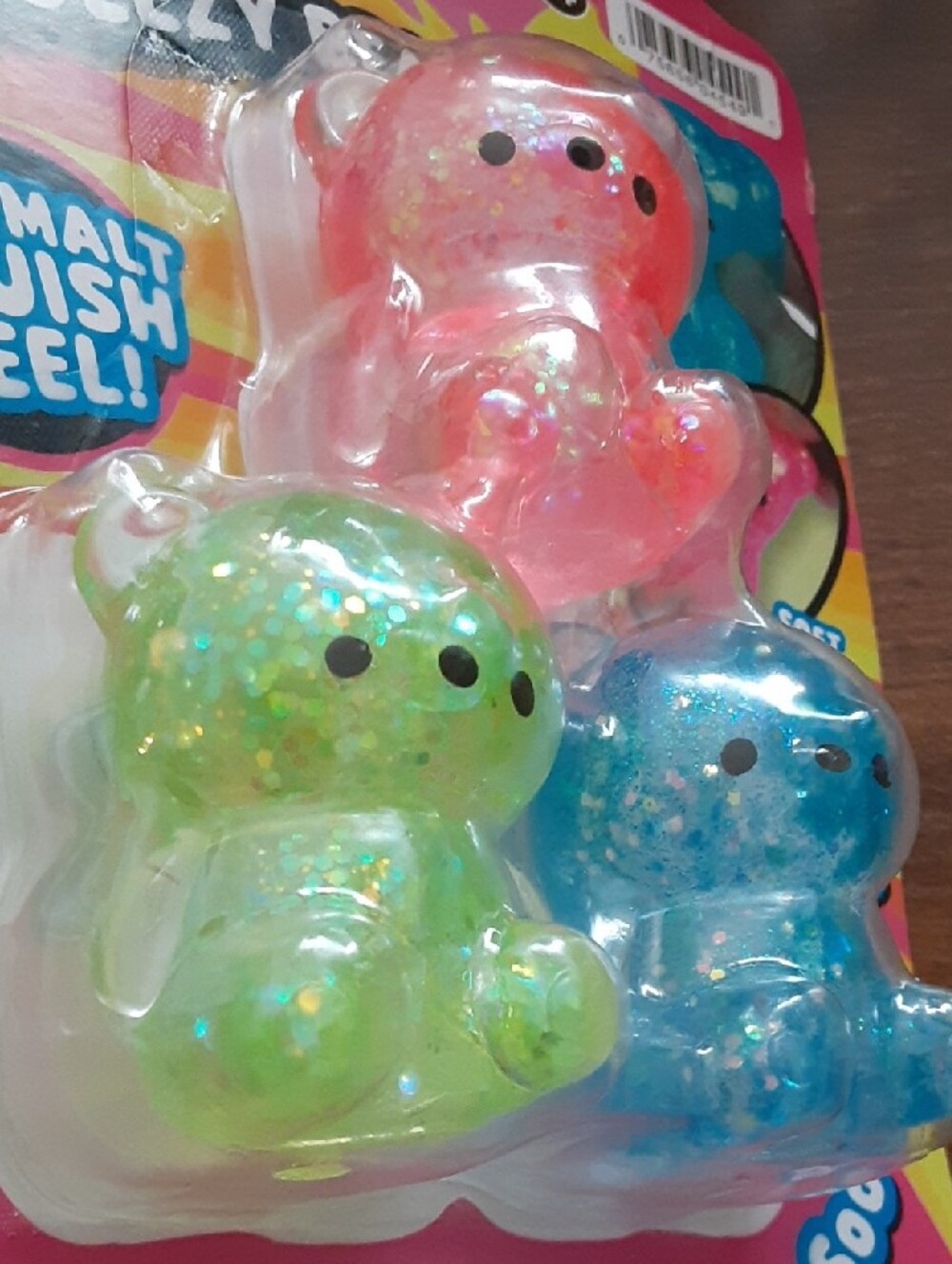 Squishy Bear 3-Pack - Pink, Green, Blue - Picture 3 of 3